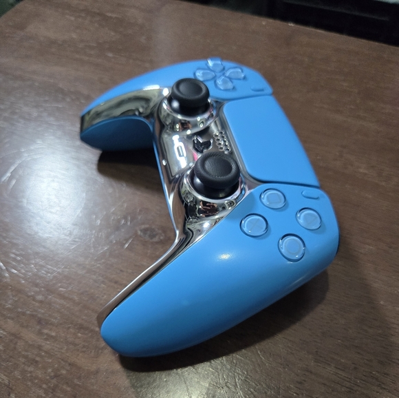 Ps5 Custom Sleek Blue and Chrome Controller - Picture 6 of 6